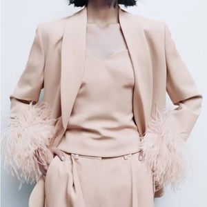 LIMITED EDITION STRAIGHT CUT FEATHER BLAZER size XL